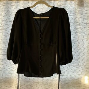 New Look Black Button-Up Blouse